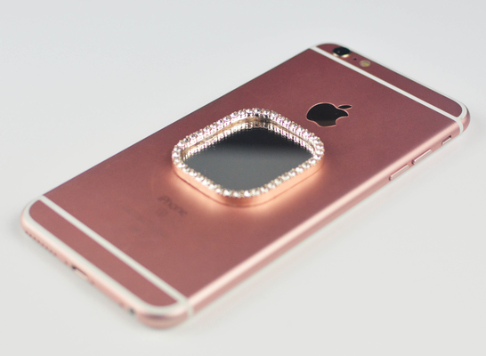 ダイヤモンドの端の適当なSmartphoneの装飾が付いている正方形ミラーのステッカーの携帯電話の付属品